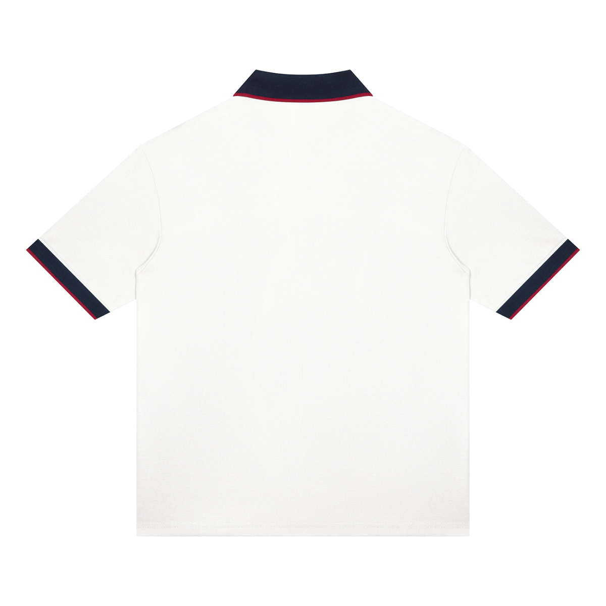 Color Block Polo – White & Navy Blue
