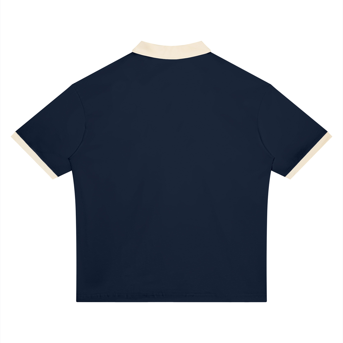 Color Block Polo – Navy Blue & Apricot II