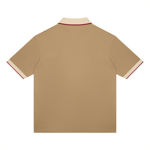 Color Block Polo – Khaki & Camel