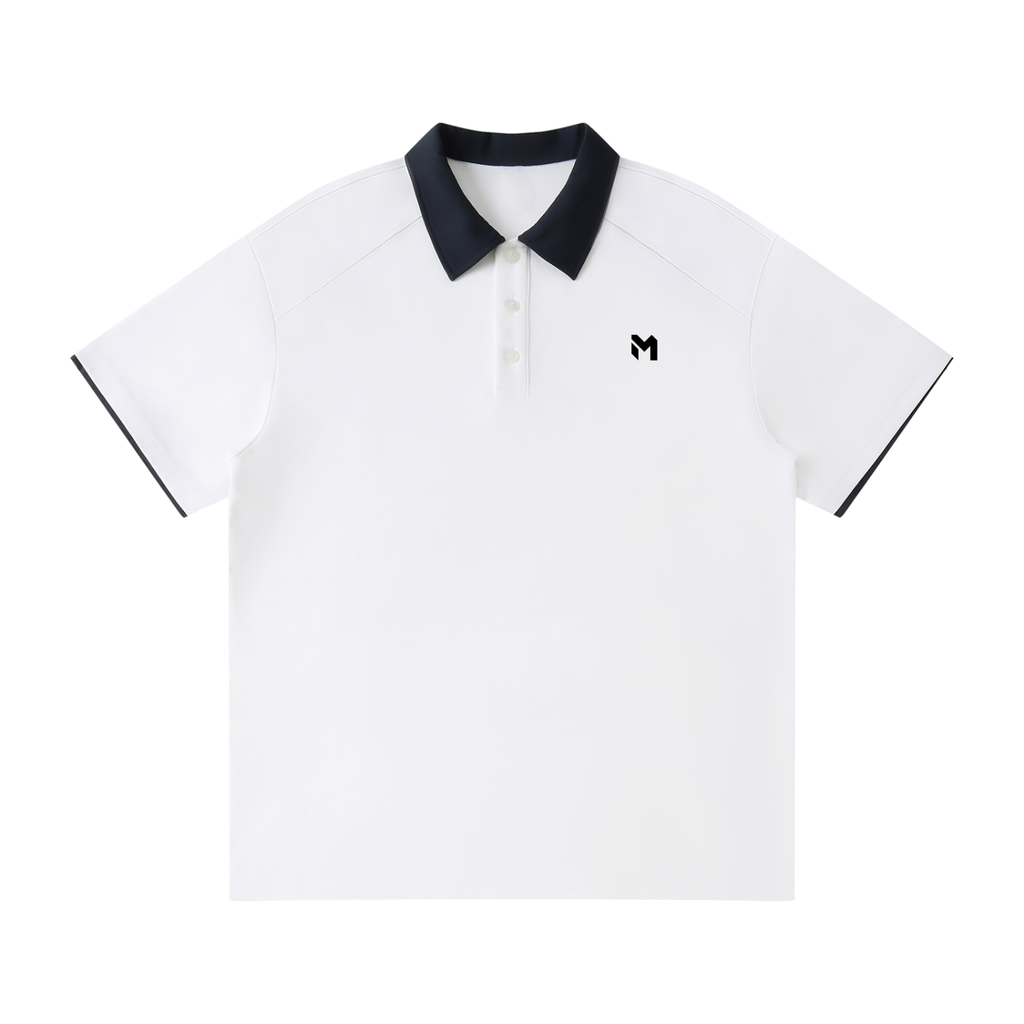Contrast Collar Raglan Polo Shirt