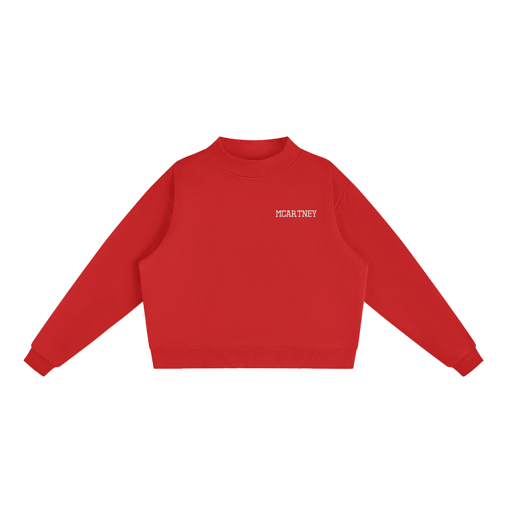 Essential Fleece Mock-Neck Crew Sweatshirt