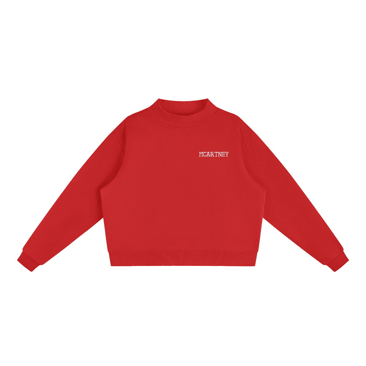Essential Fleece Mock-Neck Crew Sweatshirt