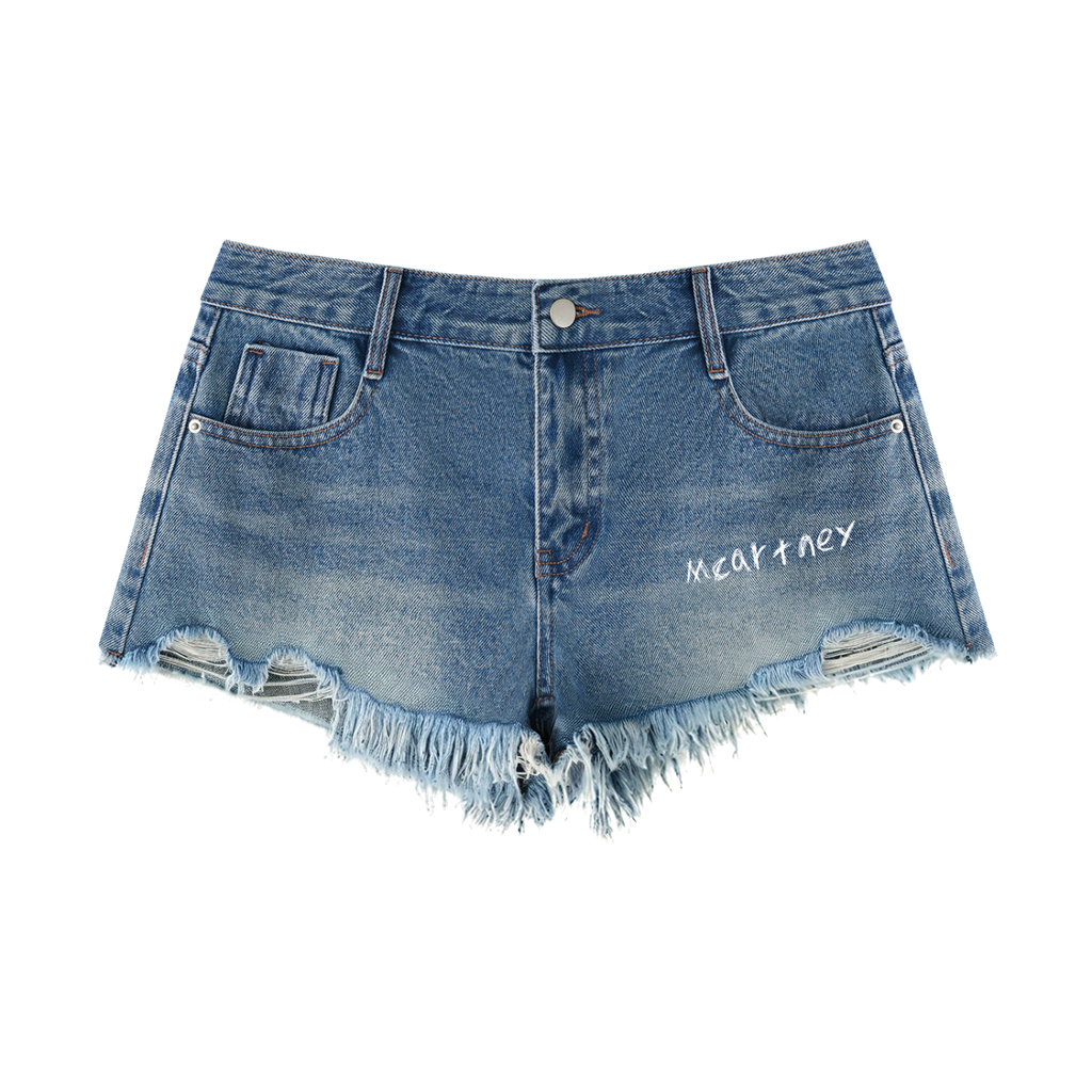 Women's Vintage Wash Raw Hem Denim Shorts