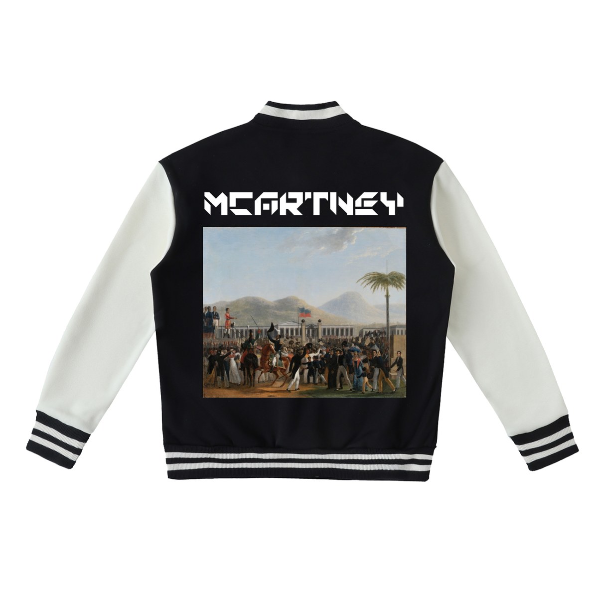 Two-Tone Fleeced Varsity Jacket