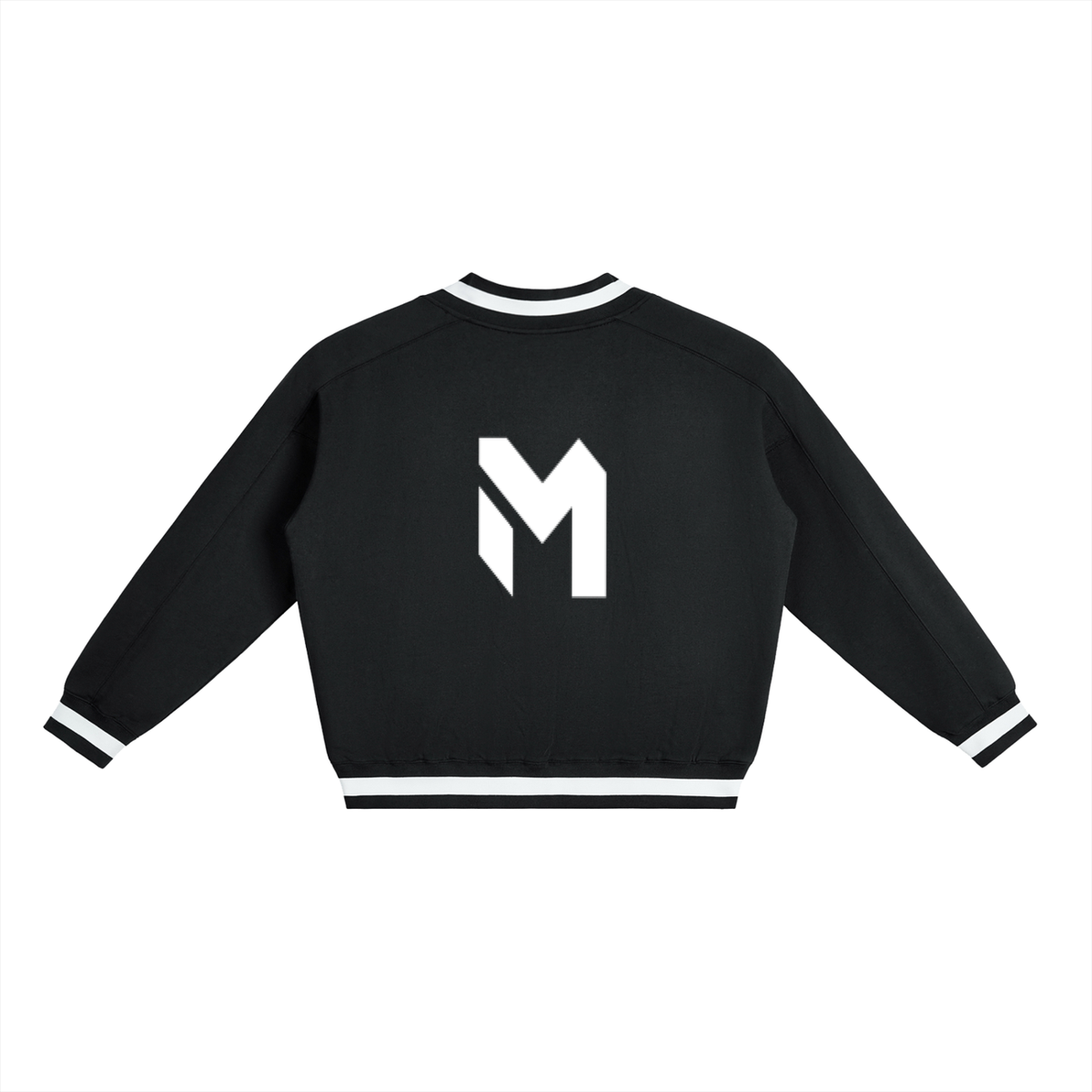 V-Neck Contrast Collar Boxy Sweatshirt