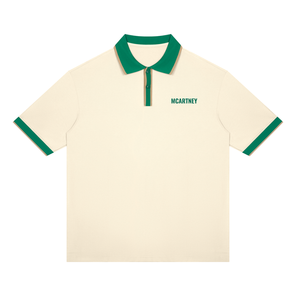 Color Block Polo – Apricot & Green