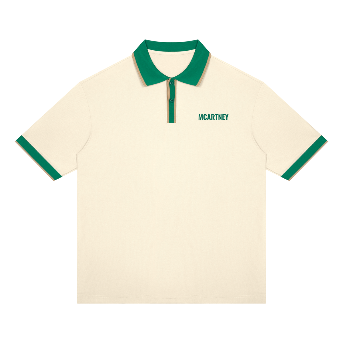 Color Block Polo – Apricot & Green