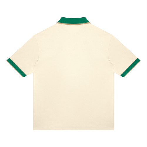 Color Block Polo – Apricot & Green