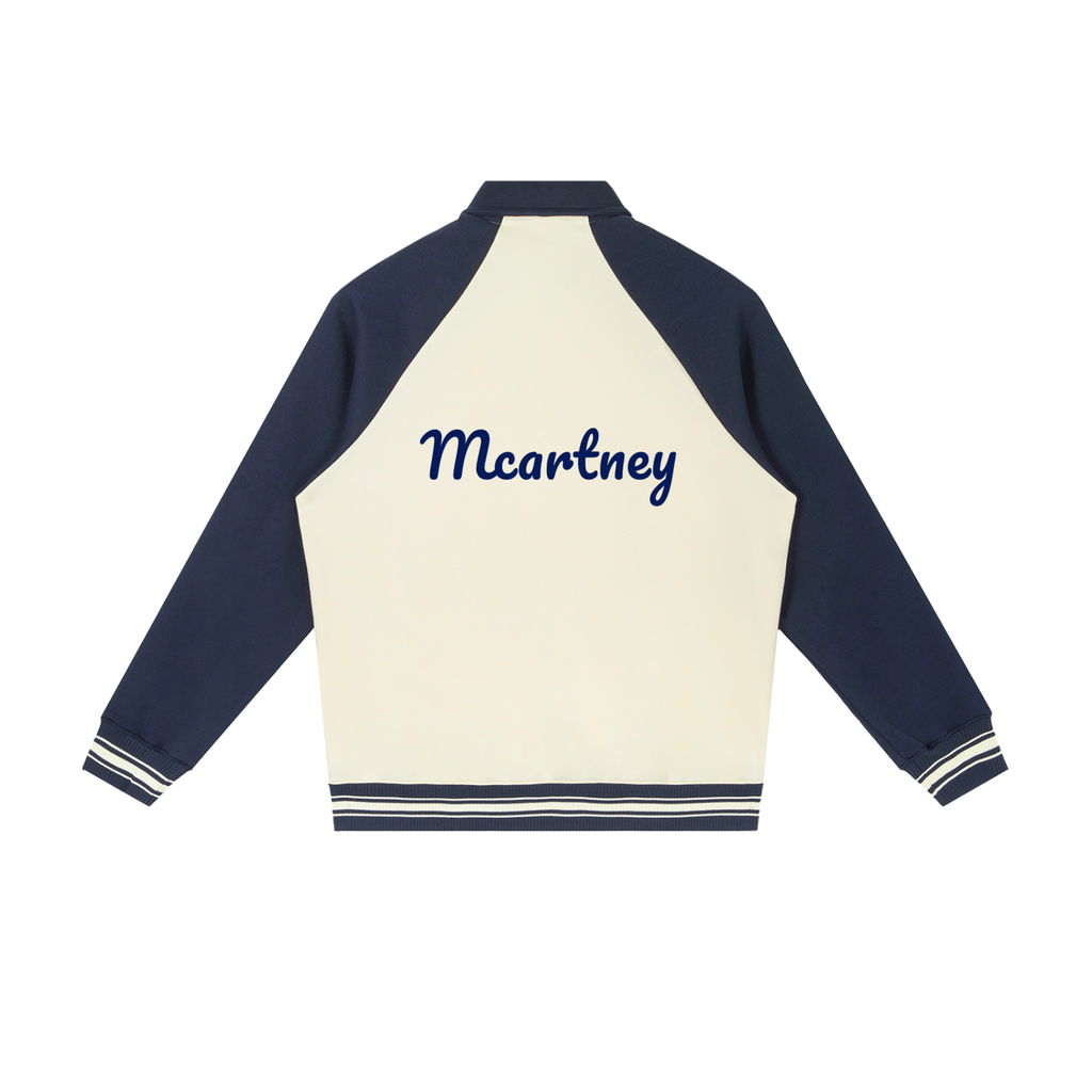 Contrast Raglan Sleeve Baseball Jacket
