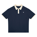 Color Block Polo – Navy Blue & Apricot II