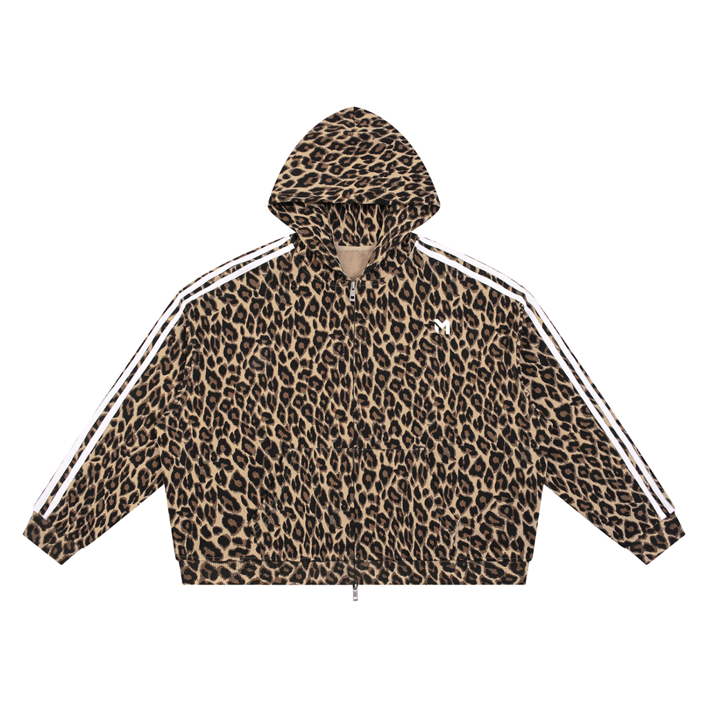 Unisex Leopard Full Zip Hoodie