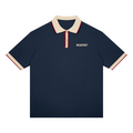 Color Block Polo – Navy Blue & Apricot