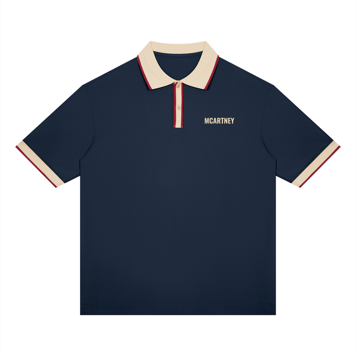 Color Block Polo – Navy Blue & Apricot