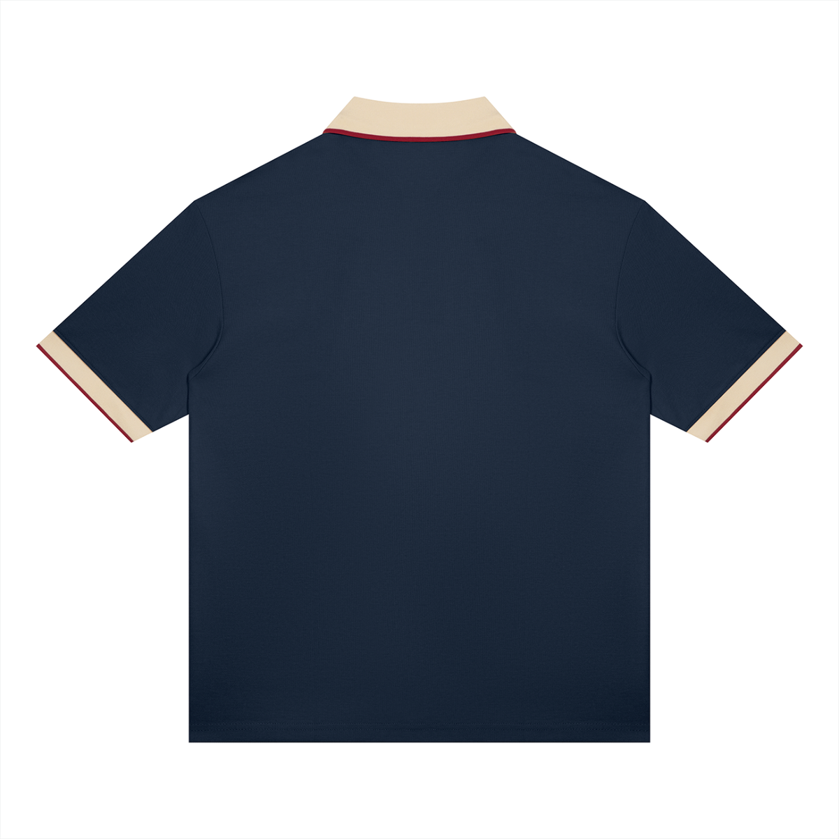 Color Block Polo – Navy Blue & Apricot