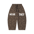 Unisex Leopard Barrel Leg Sweatpants