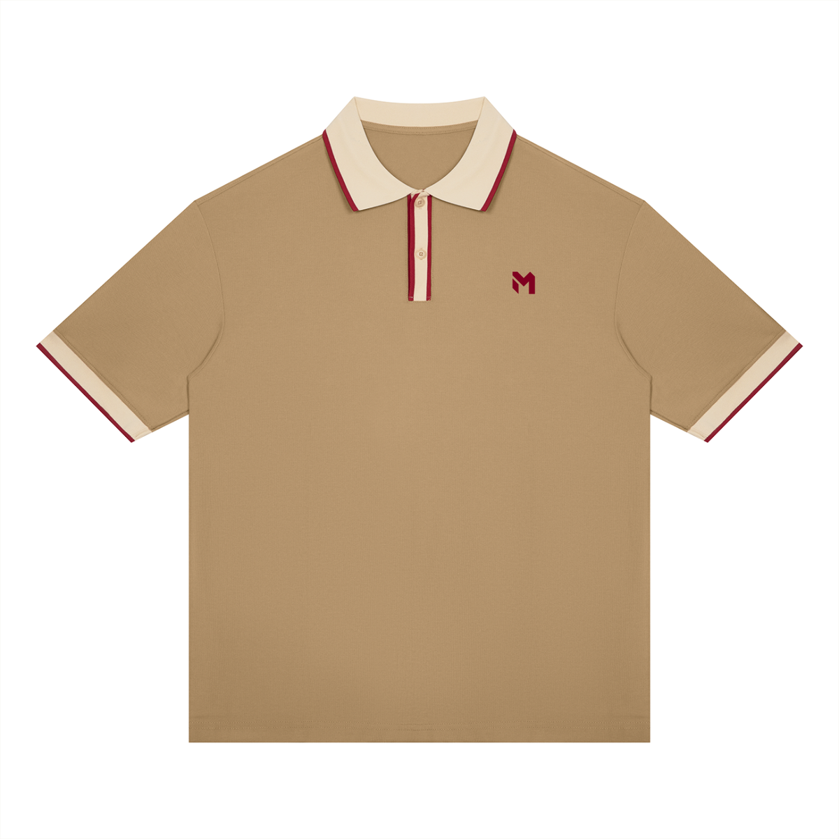 Color Block Polo – Khaki & Camel