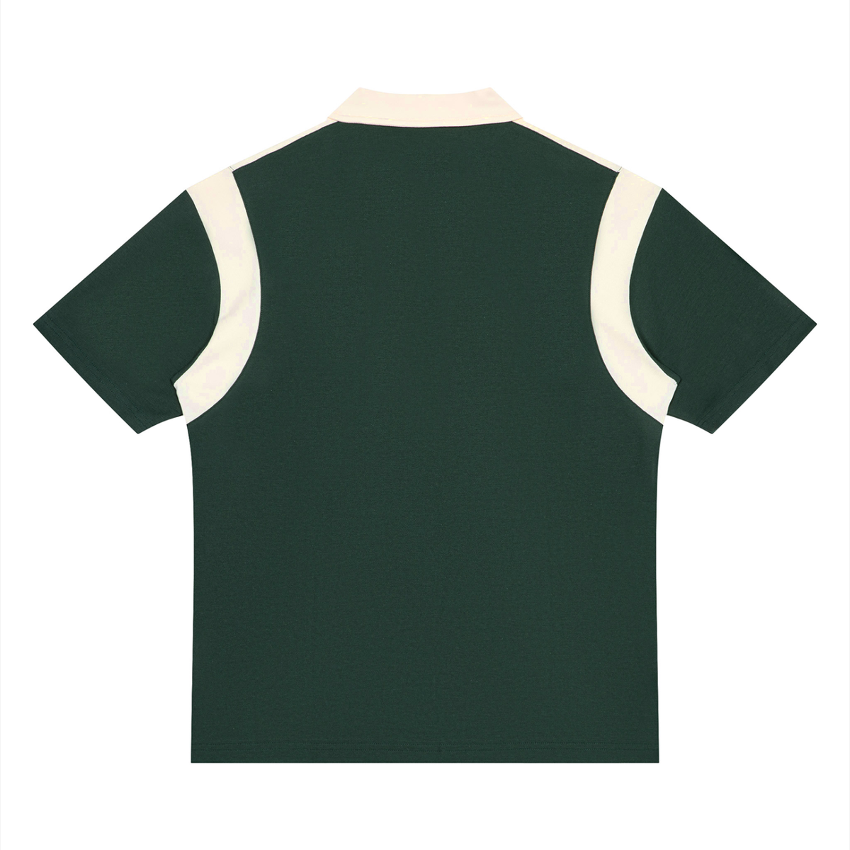 Quarter Zip Polo – Blackish Green & Apricot